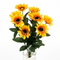 Kytice slunečnic 8x flocking 40cm