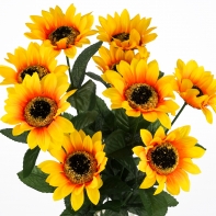 Kytice slunečnic 8x flocking 40cm