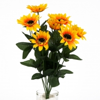 Kytice slunečnic 8x flocking 40cm