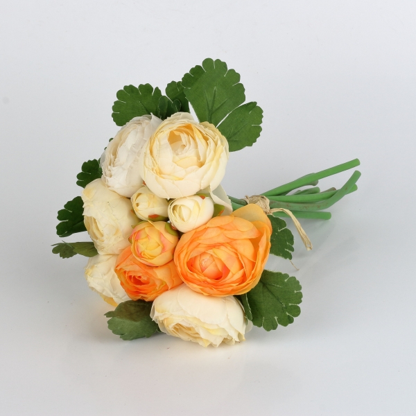 Kytice umělých pivoněk oranžová 24cm