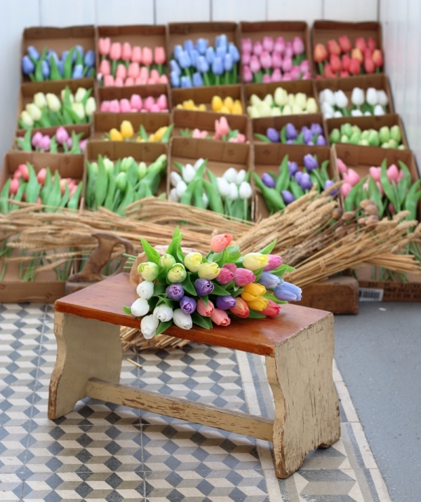 Kytice umělých tulipánů růžové/žluté 17ks