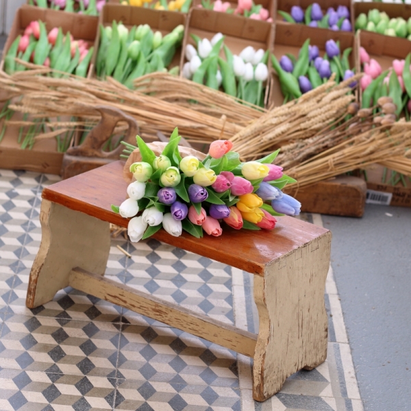 Kytice umělých tulipánů žluté/zelené 17ks