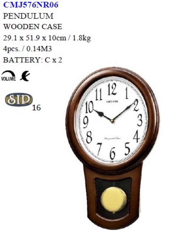 Kyvadlové hodiny oválné 29,1x10x51,9cm