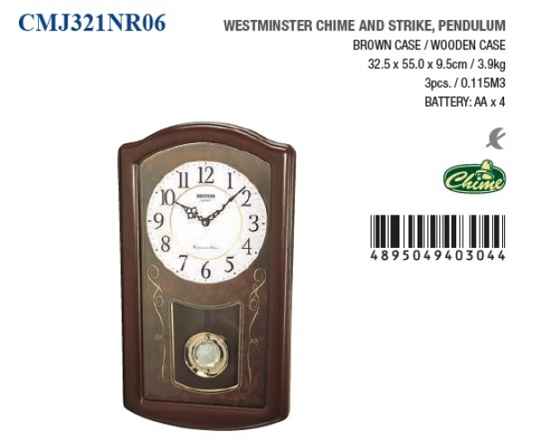 Kyvadlové nástěnné hodiny 32,5x55x9,5cm