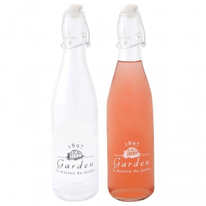 Láhev s uzávěrem Garden 1897 černý text 27cm