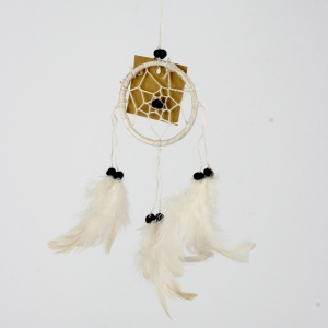 Lapač snů bílý 6,5x15cm