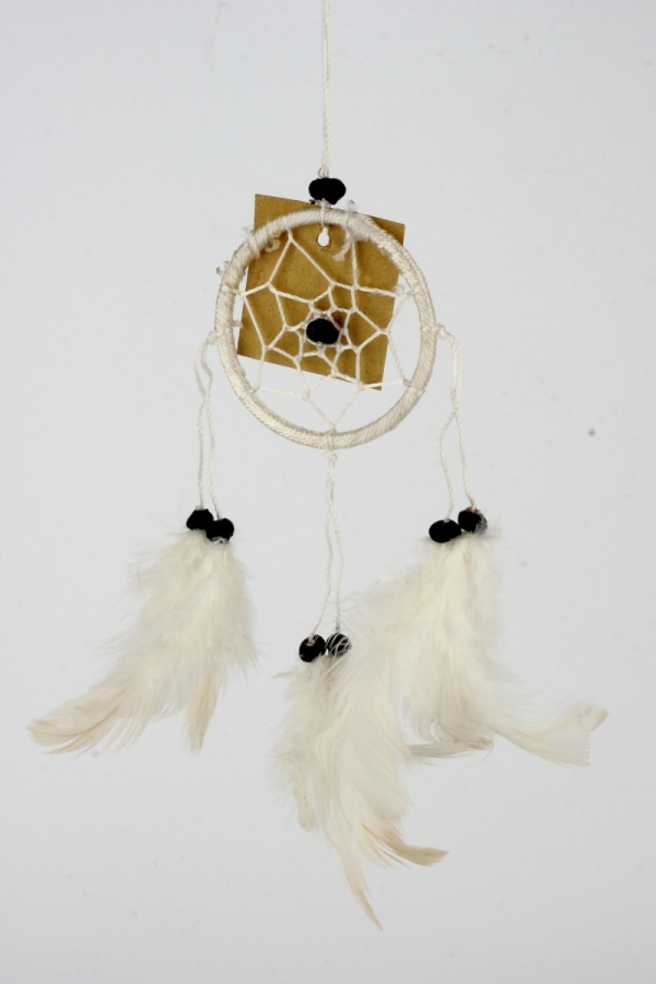 Lapač snů bílý 6,5x15cm