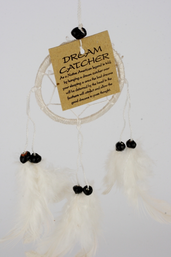 Lapač snů bílý 6,5x15cm