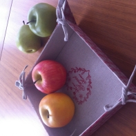 Látková ošatka na pečivo 21x6x21cm