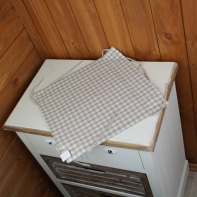 Látková ošatka šedé srdce 21x21x6cm