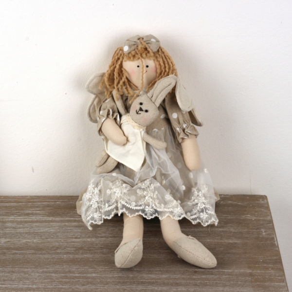 Látková panenka s křídly 48cm