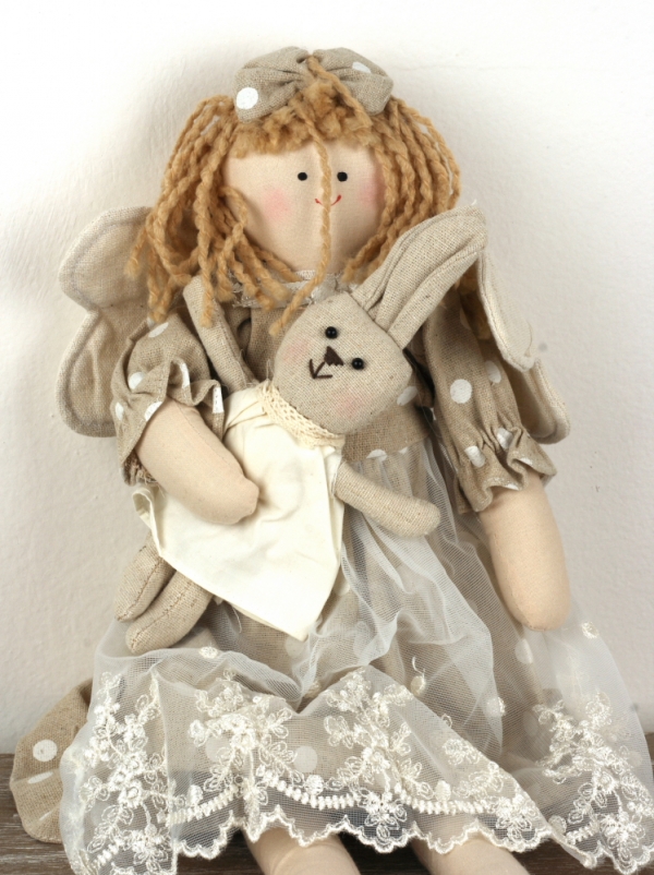 Látková panenka s křídly 48cm