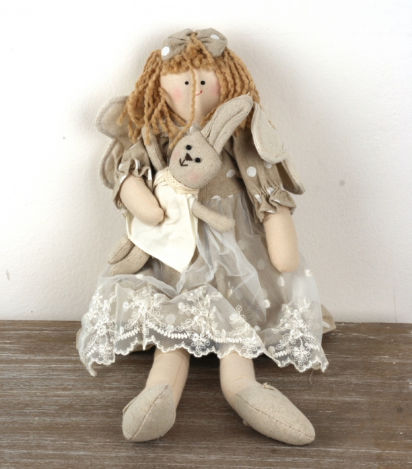 Látková panenka s křídly 48cm