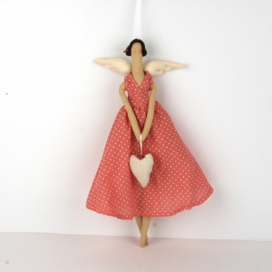 Látkový anděl - se srdcem