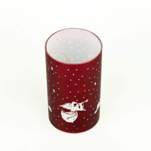 LED svícen skleněný s andělem