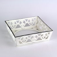 Litinová miska pro psa bílý smalt 23x23cm