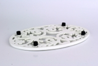 Litinová podložka pod hrnce bílý smalt 24cm