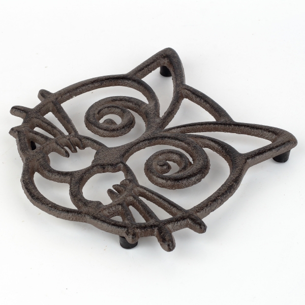 Litinová podložka pod hrnec kočka 16x15cm