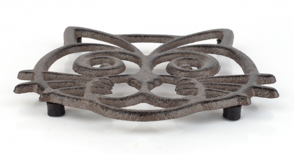 Litinová podložka pod hrnec kočka 16x15cm