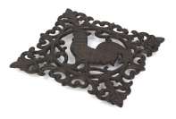 Litinová podložka pod hrnec kohout 17x17cm