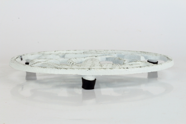 Litinová podložka pod hrnec kotva bílá 17,3cm