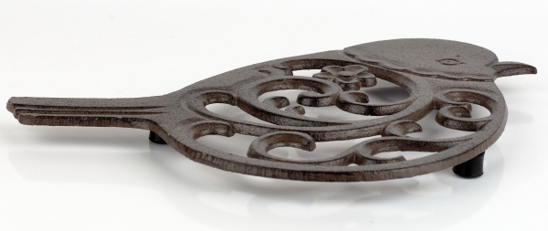 Litinová podložka pod hrnec ptáček 19x19cm