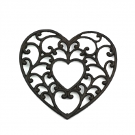 Litinová podložka pod hrnec srdce 18,5x17cm
