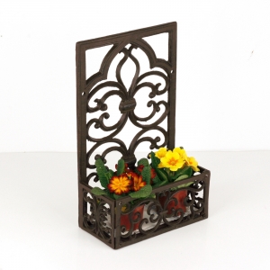 Litinová police na květiny hranatá 27,9x14,2x44,4 cm