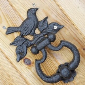 Litinové klepadlo ptáček 14,2x19x4cm 