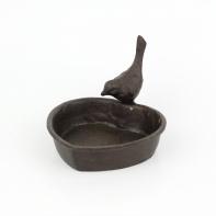 Litinové pítko srdce s ptáčkem