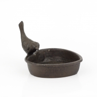 Litinové pítko srdce s ptáčkem