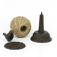 Litinový držák na provázek s ptáčkem 17cm