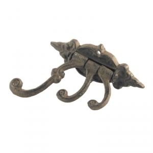 Litinový háček-trojháček na stěnu