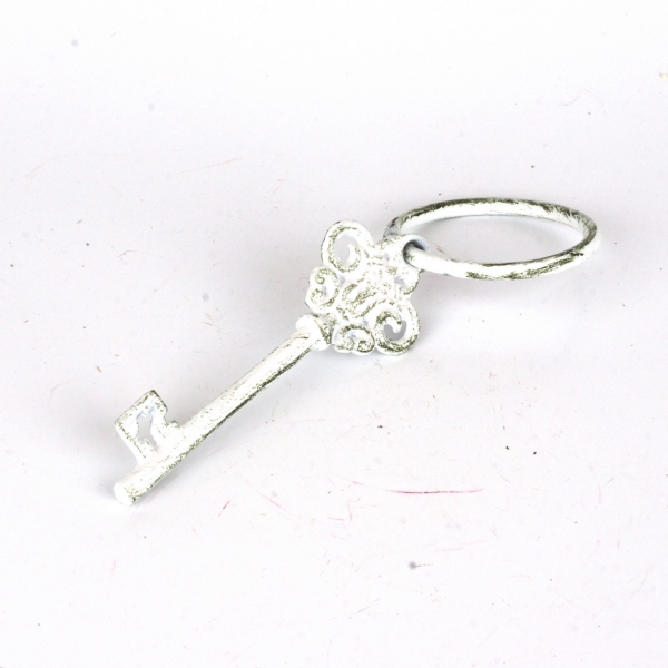 Litinový klíč ke štěstí bílý 12cm