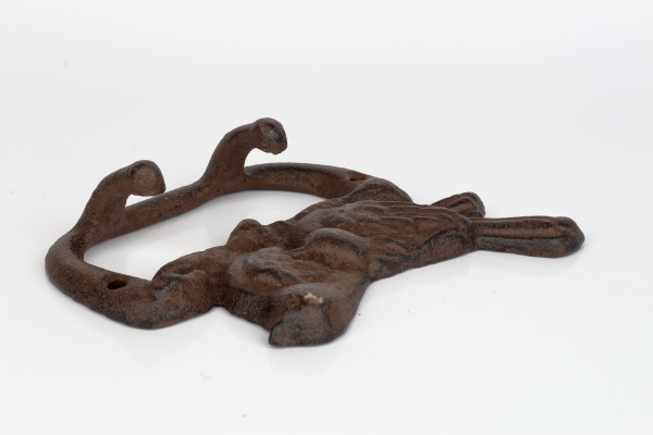 Litinový nástěnný věšák se dvěma háčky ptáčci 14x3x12cm