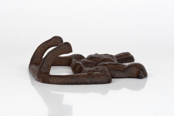 Litinový nástěnný věšák se dvěma háčky ptáčci 14x3x12cm