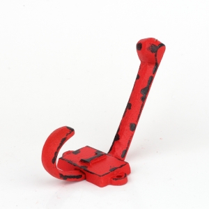 Litinový retro věšák na stěnu s číslem 1 červený 