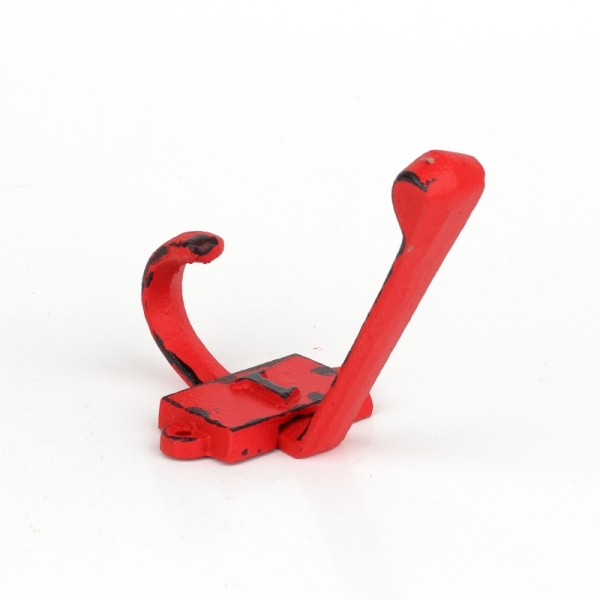 Litinový retro věšák na stěnu s číslem 1 červený 