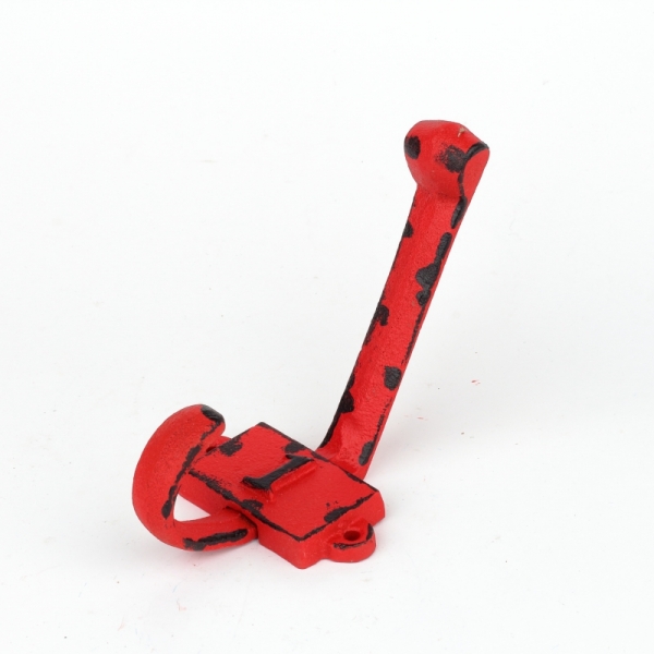 Litinový retro věšák na stěnu s číslem 1 červený 