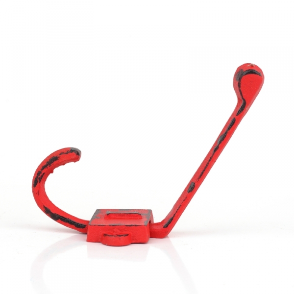 Litinový retro věšák na stěnu s číslem 1 červený 