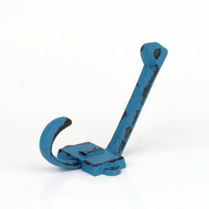 Litinový retro věšák na stěnu s číslem 1 modrý