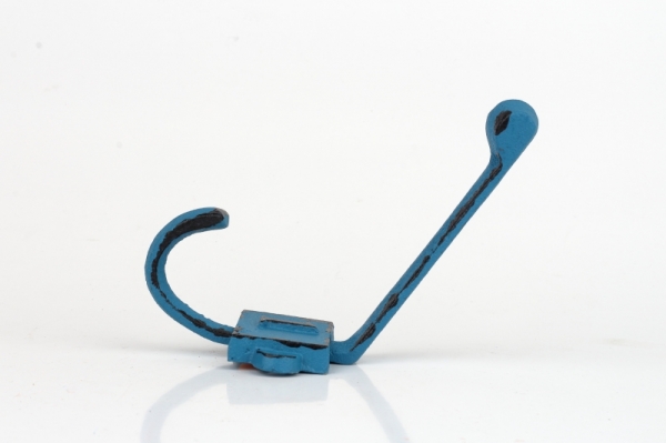 Litinový retro věšák na stěnu s číslem 1 modrý