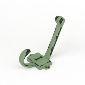 Litinový retro věšák na stěnu s číslem 1 zelený