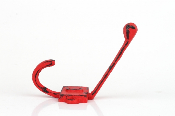 Litinový retro věšák na stěnu s číslem 2 červený 