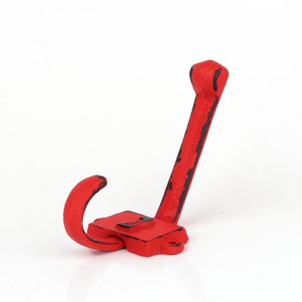 Litinový retro věšák na stěnu s číslem 2 červený 