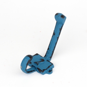 Litinový retro věšák na stěnu s číslem 2 modrý