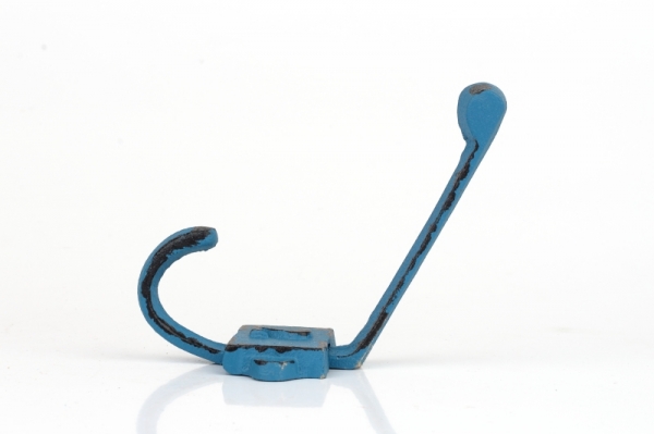 Litinový retro věšák na stěnu s číslem 2 modrý