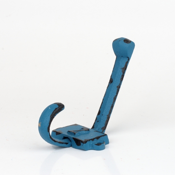 Litinový retro věšák na stěnu s číslem 2 modrý