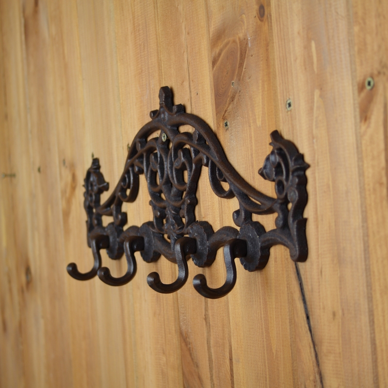 Litinový věšák 4 háčky 39cm