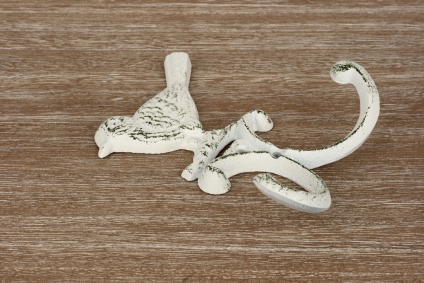 Litinový věšák dvojháček ptáček 13x10cm